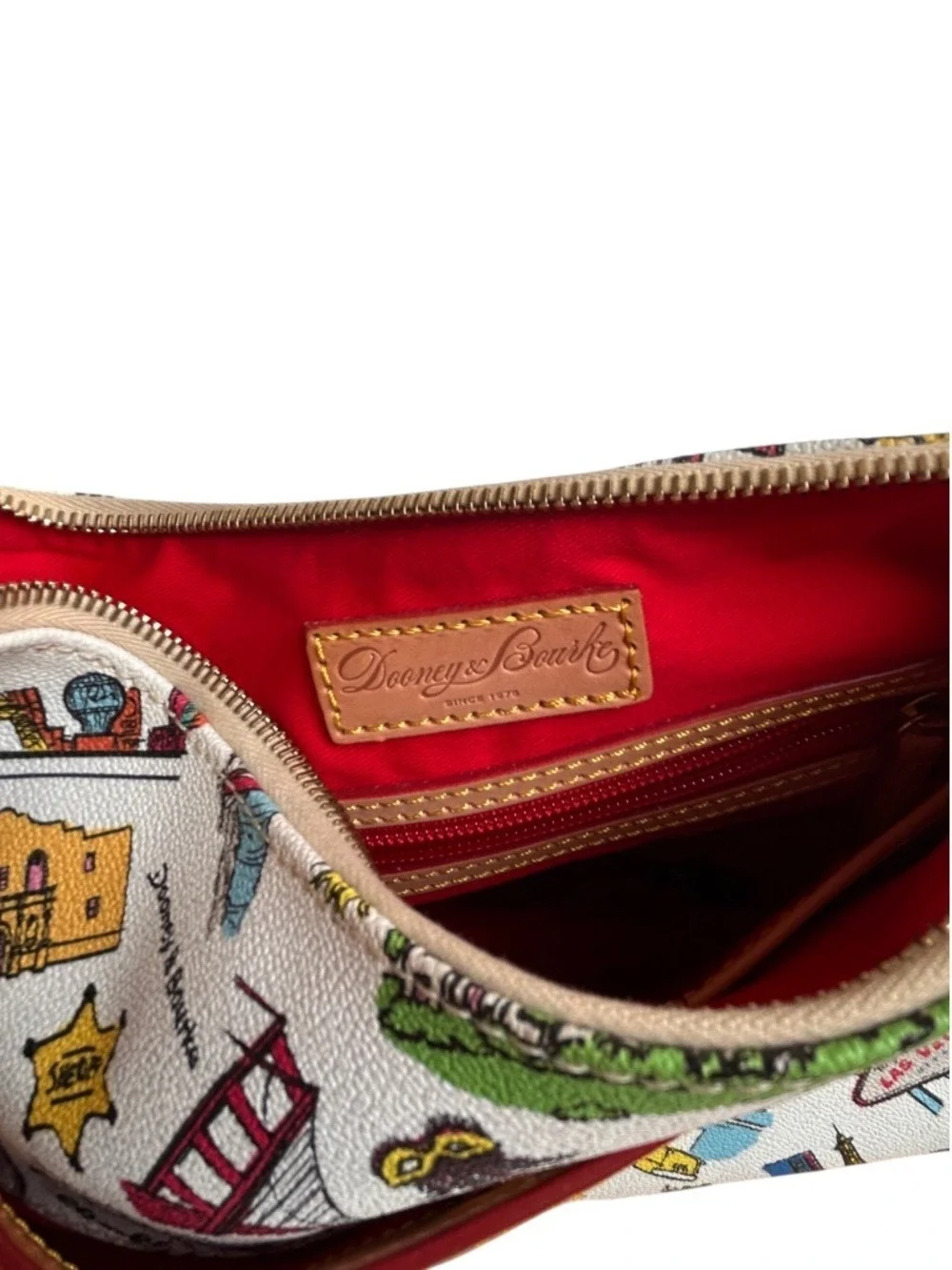 NWOT Dooney & Bourke East West Colins Hobo Bag Americana Icon Landmarks Bag